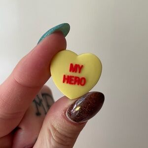 NEW yellow candy heart crocs jibbitz